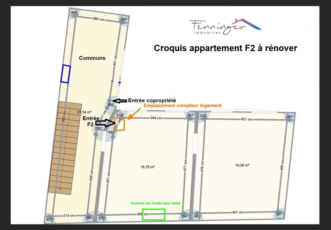 Beau projet de rénovation pour ce F2 à proximité du centre ville.