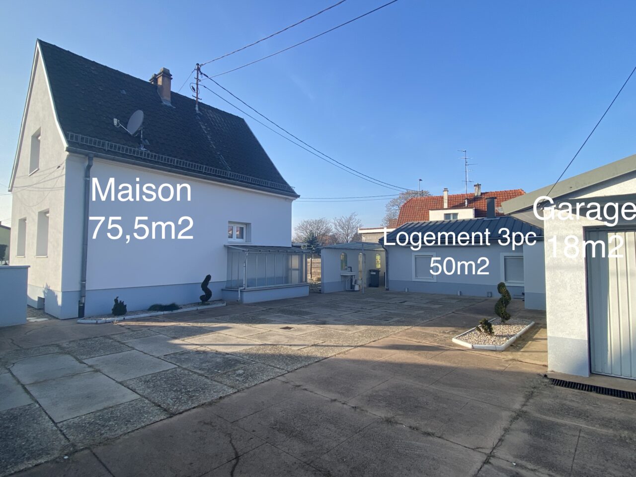 Haguenau maison 4 pc + logement 3 pc + garage. Grande cour sur 4,53 ares. Vidéo disponible